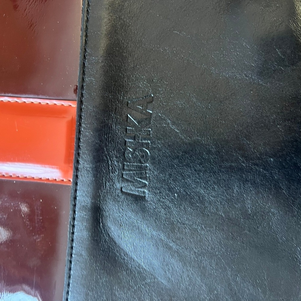 Mishka Black Burgundy Orange Patent Leather Shoulder Bag Crossbody Boho Indie‎ - Picture 15 of 16